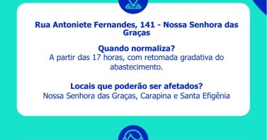 Conserto de rede no N. Sra. das Graças: confira bairros afetados