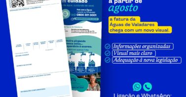 Nova fatura de água e esgoto começa a chegar aos clientes em agosto
